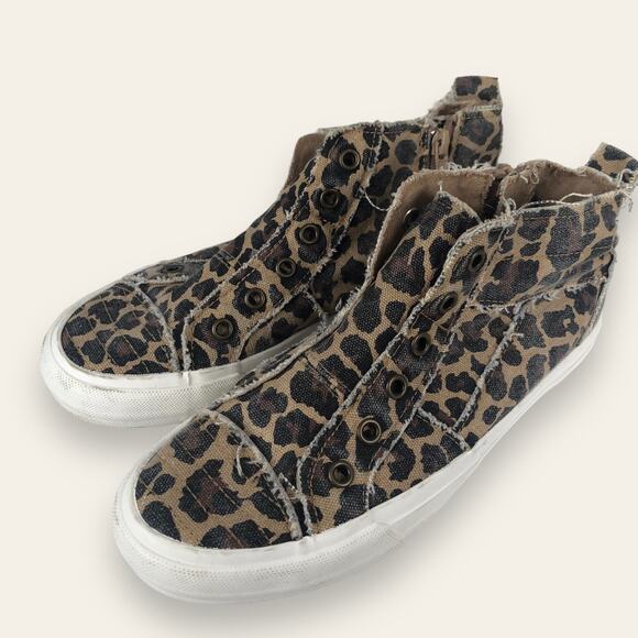 Gypsy Jazz Womens Leopard Print Zip Up Retro Fashion Sneakers Size 7 - Picture 1 of 10